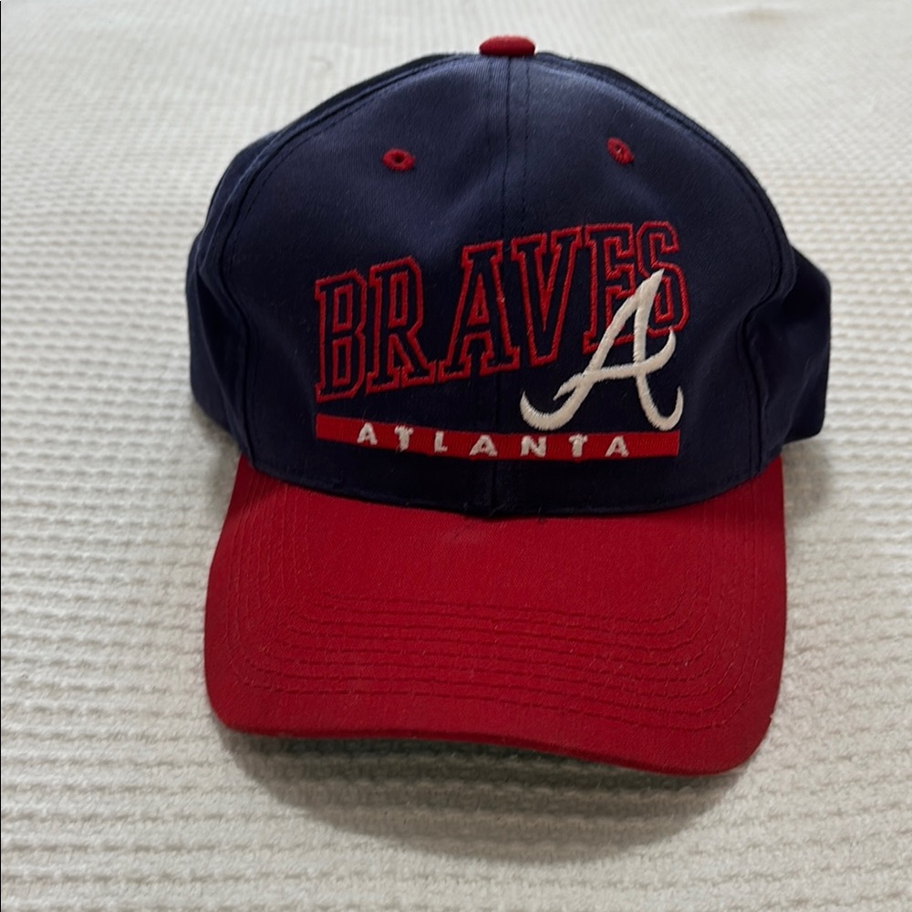 Signature Dark Blue and Red Braves Cap